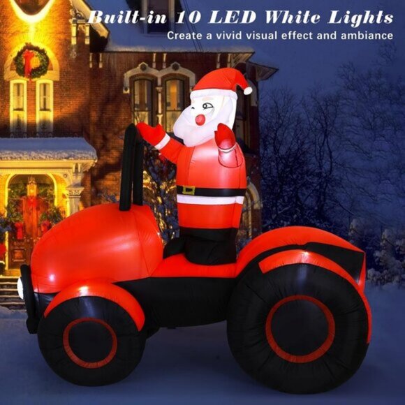 ⚡7.8FTChristmas Inflatables Red Truck Light Yard Outdoor Decorations - Picture 3 of 10